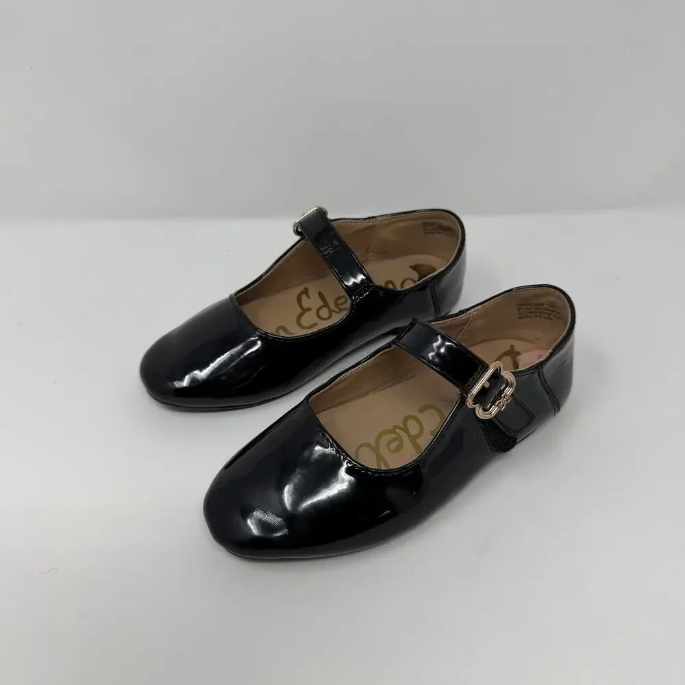 Sam Edelman Girls Black Patent Mary Jane Flats Size 10